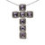 Rhodium Plated 18K Rose Gold 1 1/2 Cttw Brown Diamonds & Cushion Cut Rose De France Amethyst Halo Cross 18" Necklace - Brown Color, SI1-SI2 Clarity