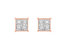 Rose Gold Plated Sterling Silver Diamond Composite Stud Earrings