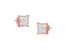 Rose Gold Plated Sterling Silver Diamond Composite Stud Earrings - Rose