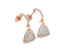 Rose Gold Plated Sterling Silver Round Cut Diamond Fashion Dangle Earrings