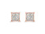 Rose Plated Sterling Silver Princess Diamond Quad Stud Earrings - Rose