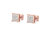 Rose Plated Sterling Silver Princess Diamond Quad Stud Earrings