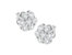 Sterling Silver 2 cttw Floral Composite 7 Stone Diamond Stud Earring - White