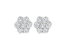 Sterling Silver 2 cttw Floral Composite 7 Stone Diamond Stud Earring