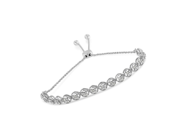 Sterling Silver Diamond Bolo Bracelet