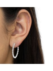 Sterling-Silver Diamond Hoop Earring