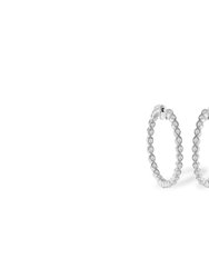 Sterling-Silver Diamond Hoop Earring