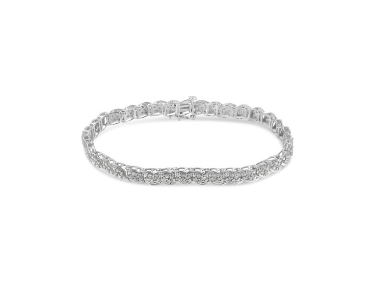 Sterling Silver Diamond Link Bracelet