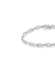 Sterling Silver Diamond Link Bracelet