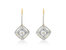 Sterling Silver Rose Diamond Dangle Earring - Yellow
