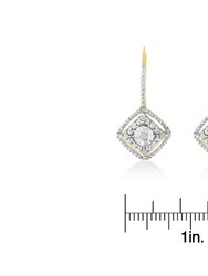 Sterling Silver Rose Diamond Dangle Earring