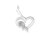 Sterling Silver Round Cut Diamond Heart Dangle Earrings