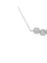 Sterling Silver Round Diamond Pendant Necklace - Sterling Silver