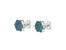 Sterling Silver Treated Blue Diamond Floral Stud Earrings