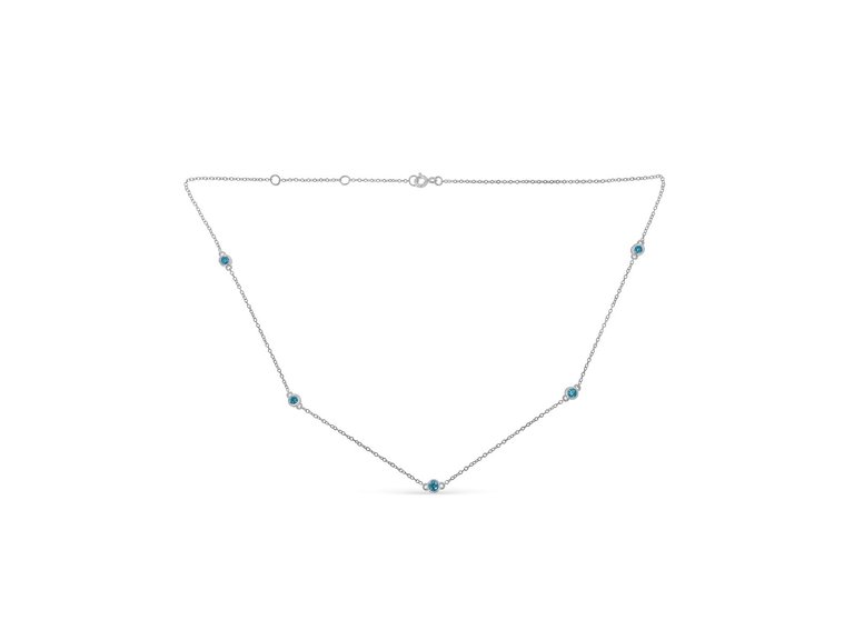 Sterling Silver Treated Diamond By Yard Necklace - Silver