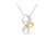 Two-Tone .925 Sterling Silver 1/6 cttw Round Cut Diamond Ties of Love Pendant Necklace - Two-Toned