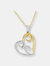 Two-tone .925 Sterling Silver Heart-shaped Pendant Necklace