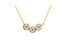 Two-Toned Sterling-Silver Champagne Diamond 3 Stone Necklace - Yellow Gold