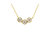 Two-Toned Sterling-Silver Champagne Diamond 3 Stone Necklace - Yellow Gold