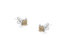 Two-Toned Sterling-Silver Diamond Stud Earring - Two-Toned