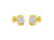 Yellow Gold Plated Sterling Silver Diamond Rose Stud Earrings