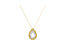 Yellow Gold Plated Sterling Silver Treated Yellow Diamond Pear Shape Pendant Necklace