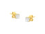 Yellow Plated Sterling Silver Diamond Stud Earring - Yellow