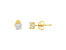 Yellow Plated Sterling Silver Diamond Stud Earring