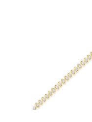 Yellow Plated Sterling Silver Round-Cut Diamond Bracelet