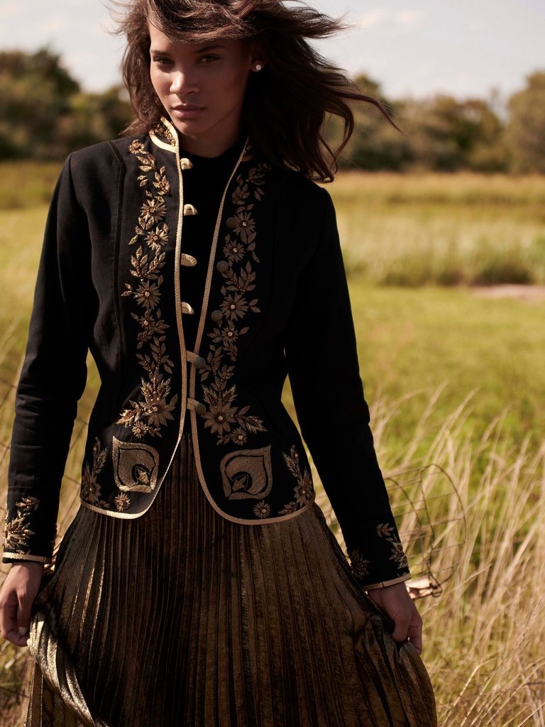 Francoise Embroidered & Beaded Jacket - Black