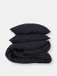Simple Linen Bedding - Black