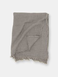 Simple Linen Throw - Dark Grey