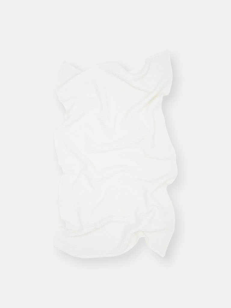 Simple Waffle Towels - White