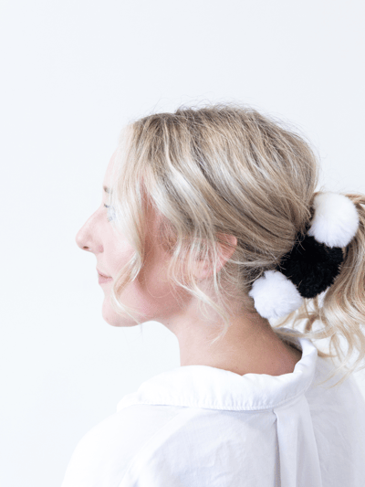 Headbands of Hope Claw Clip - Fuzzy Checkered Black product