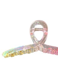 Looped Claw Clip - Pink/Yellow