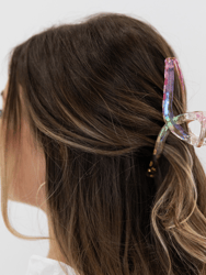 Looped Claw Clip - Pink/Yellow - Pink/Yellow