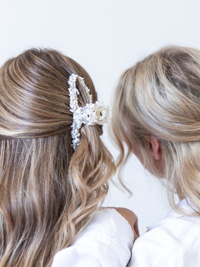 Headbands of Hope Looped Claw Clip - White Glitter product