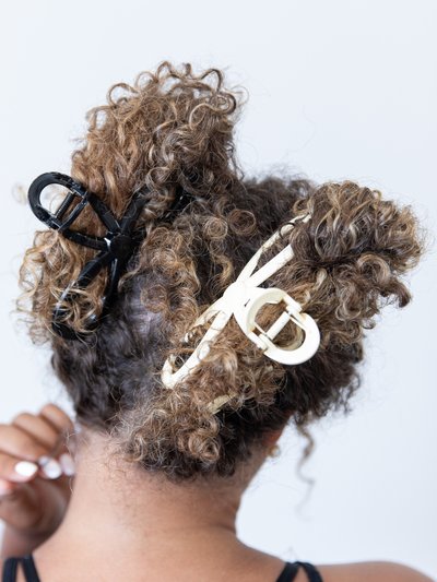 Headbands of Hope Looped Clip Set - Cream/Black product