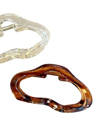 Oval Clip Set - Brown/Clear