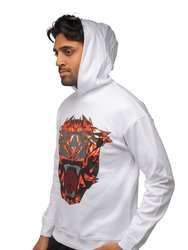 Hooded Rhinestone Studded Graphic Printed Sweater - Roaring Panther