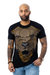 Rhinestone Studded Graphic Printed T-Shirt Cougar Face - Black