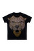 Rhinestone Studded Graphic Printed T-Shirt Cougar Face