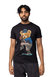 Slim Fit Crewneck Rhinestone Studded Graphic Printed T-Shirt - Ballpark Bear - Black