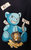 Slim Fit Crewneck Rhinestone Studded Graphic Printed T-Shirt - Blue Bear With Money