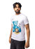 Slim Fit Crewneck Rhinestone Studded Graphic Printed T-Shirt - Blue Bear With Money