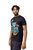 Slim Fit Crewneck Rhinestone Studded Graphic Printed T-Shirt - Blue Bear With Money