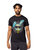 Slim Fit Crewneck Rhinestone Studded Graphic Printed T-Shirt - Blue Rabbit With Money Chain - Black