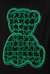 Slim Fit Crewneck Rhinestone Studded Graphic Printed T-Shirt - Green Pattern Outline Bear