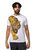 Slim Fit Crewneck Rhinestone Studded Graphic Printed T-Shirt - Lion Crawl - White