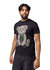 Slim Fit Crewneck Rhinestone Studded Graphic Printed T-Shirt - Seated Bear With Green Crown